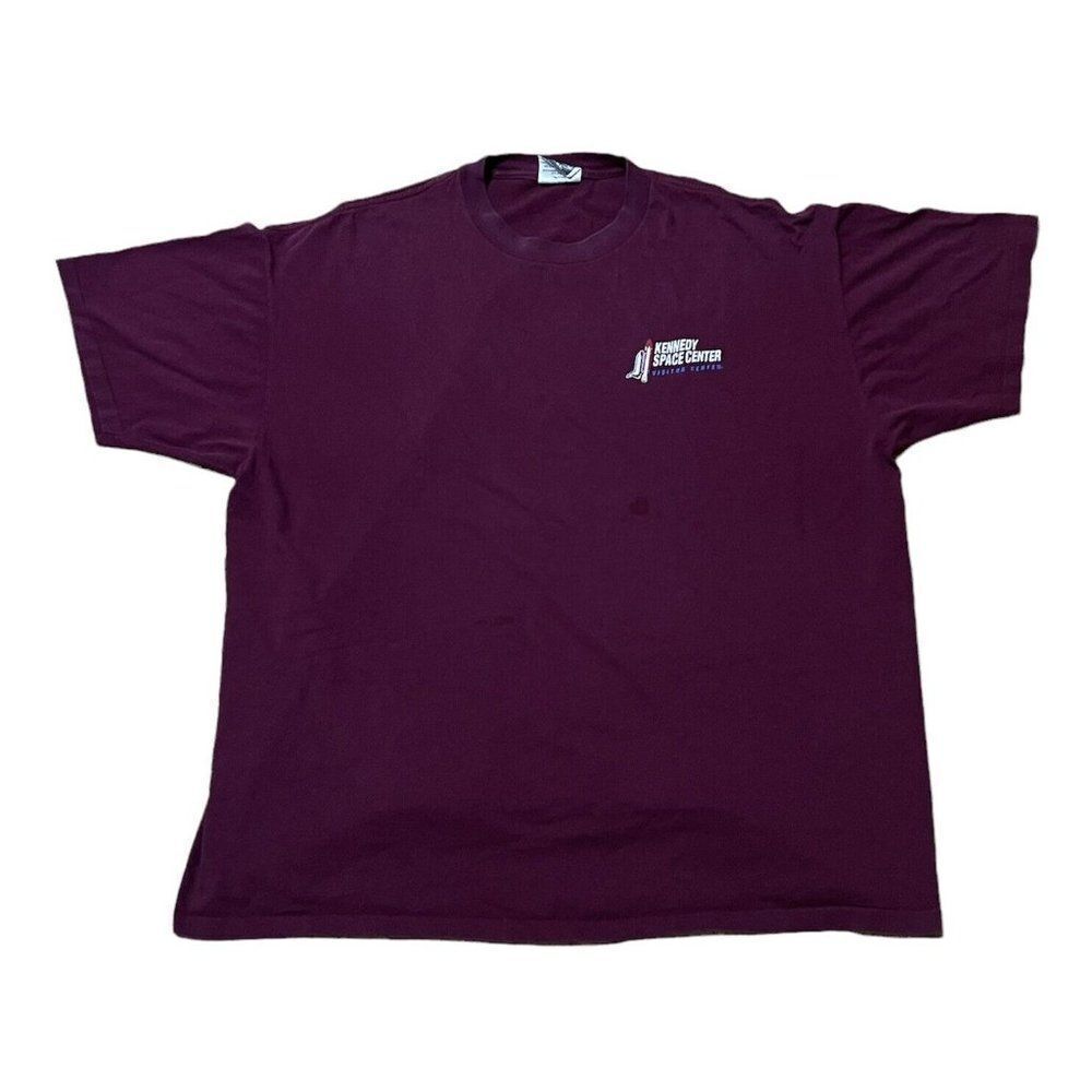 Blackbird Kennedy Space Vistors Center Shuttle Burgundy Vintage T-Shirt Size XXL